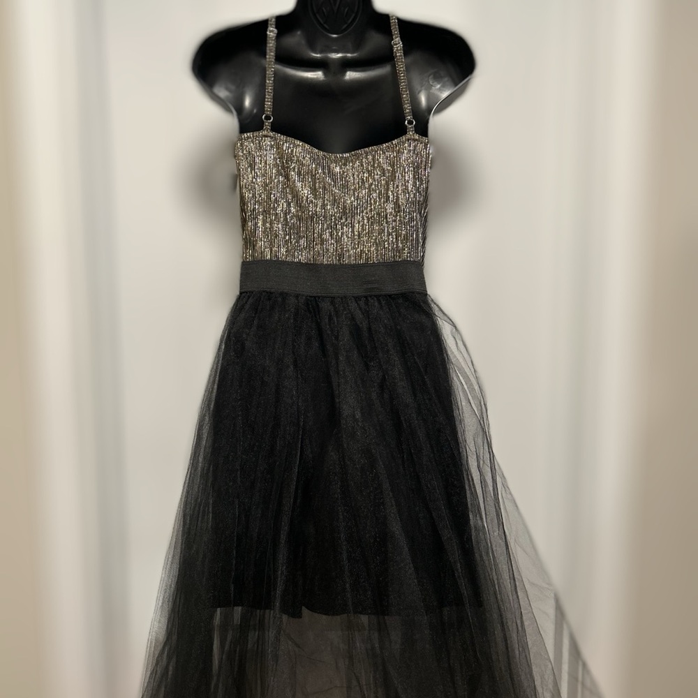 Elegant Black, Gold, Silver Dress